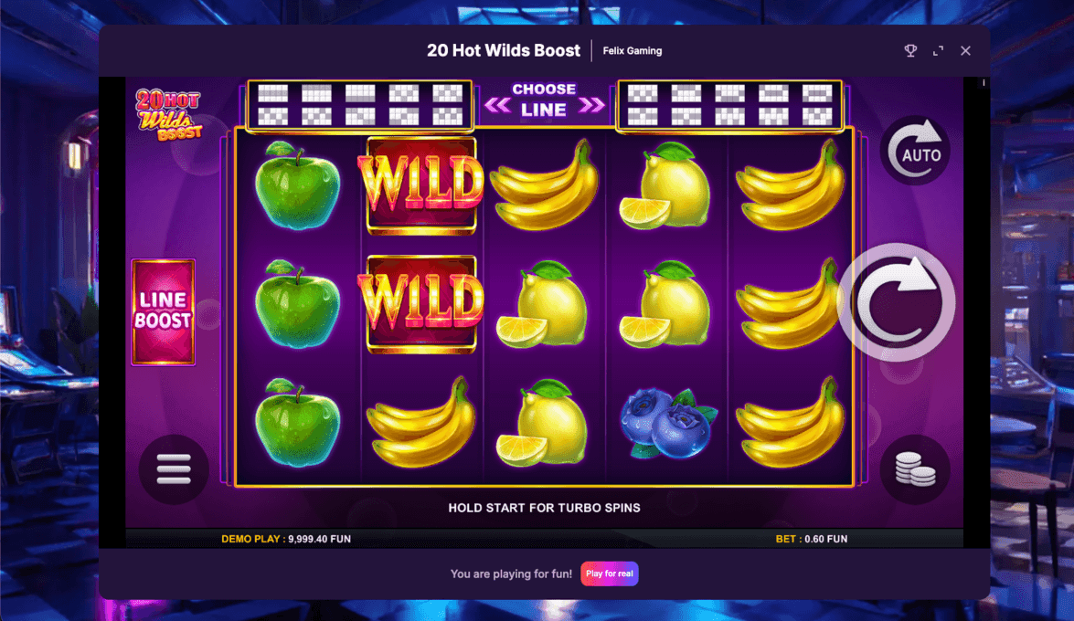 20 Hot Wilds Boost slot in demo mode at OnlyWin Casino