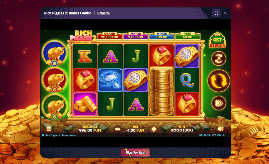 Rich Piggies 2: Bonus Combo slot in demo mode at Spinlander