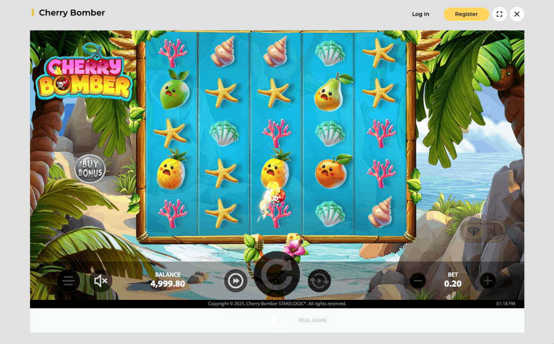 Cherry Bomber slot in demo mode at WinMega